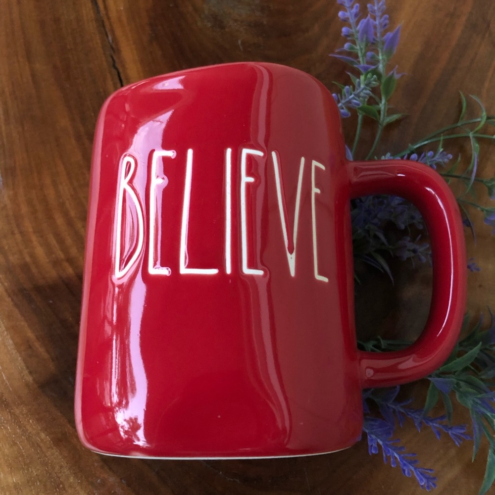 Rae Dunn “BELIEVE” mug